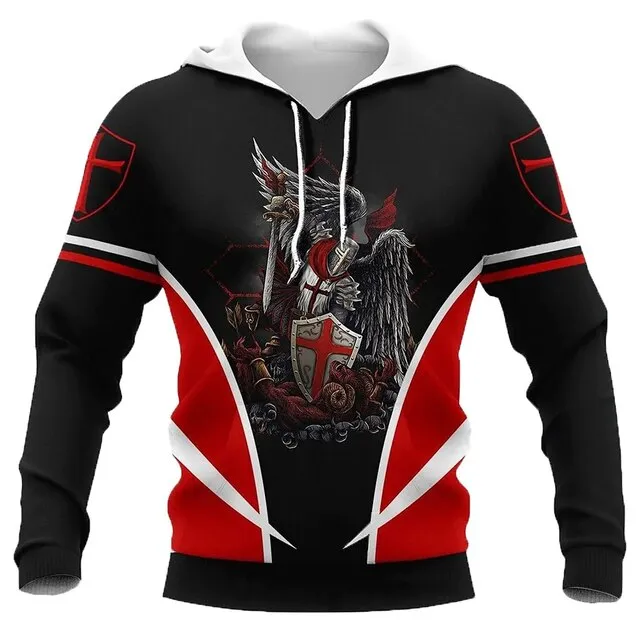 Christianartbag Clothing, Knight Templar Armor Jesus God Guard, Christian 3D T-Shirt, Christian 3D Hoodie, Christian 3D Sweater, Unisex 3D T-Shirt.
