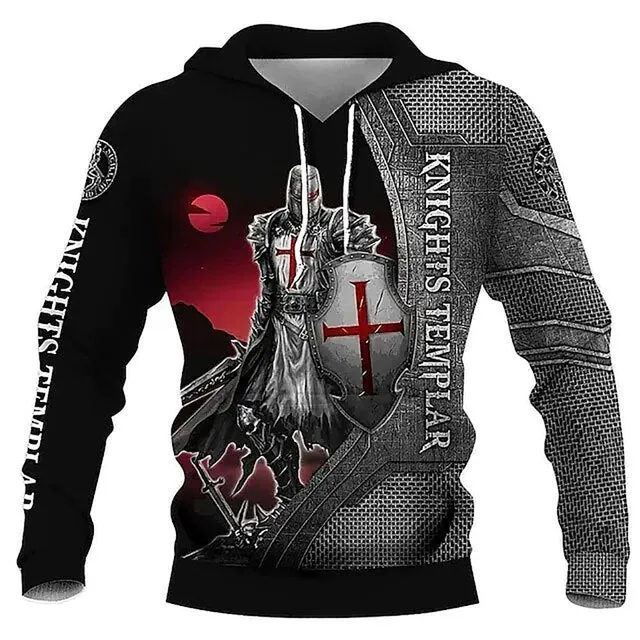 Christianartbag Clothing, Knight Templar Armor Jesus God Guard, Christian 3D T-Shirt, Christian 3D Hoodie, Christian 3D Sweater, Unisex 3D T-Shirt.