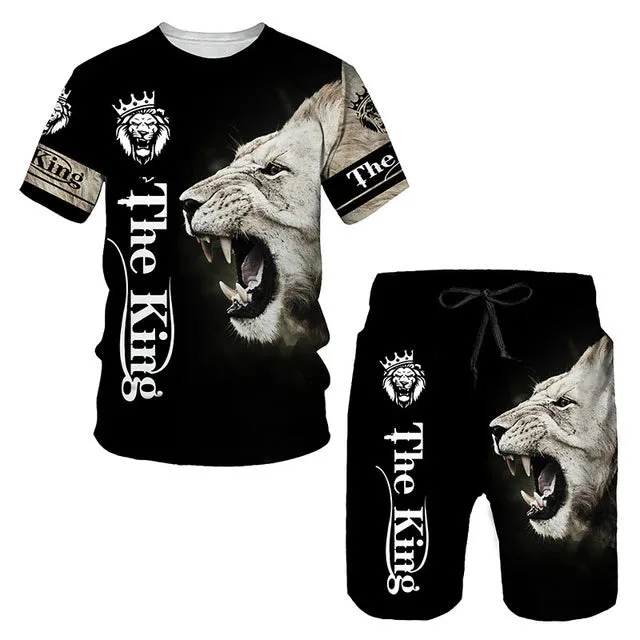 Christianartbag Clothing, Men's T-shirt Set 3D Fierce Lion, Christian 3D T-Shirt, Christian 3D Hoodie, Christian 3D Sweater, Personalized Hoodies.