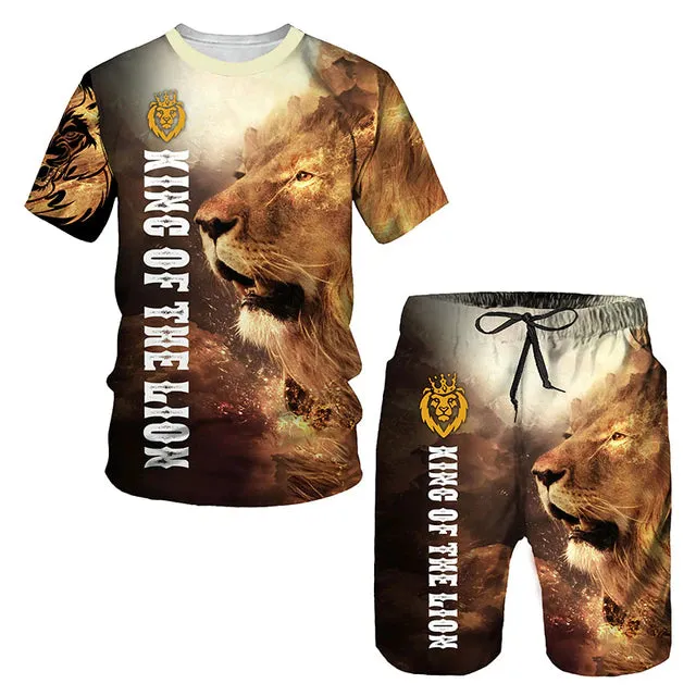 Christianartbag Clothing, Men's T-shirt Set 3D Fierce Lion, Christian 3D T-Shirt, Christian 3D Hoodie, Christian 3D Sweater, Personalized Hoodies.