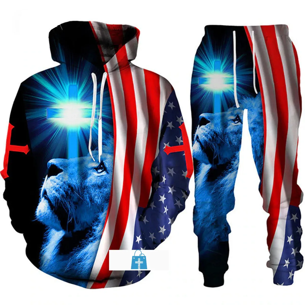 Christianartbag Clothing, Unisex Hoodie 3d Set Christian Bible Faith Jesus God, Christian 3D T-Shirt, Christian 3D Hoodie, Christian 3D Sweater, Personalized Hoodies.
