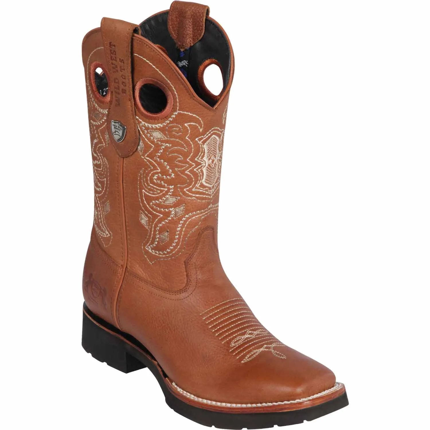 Men's Wild West Genuine Leather Ranch Toe Boots 2823E27